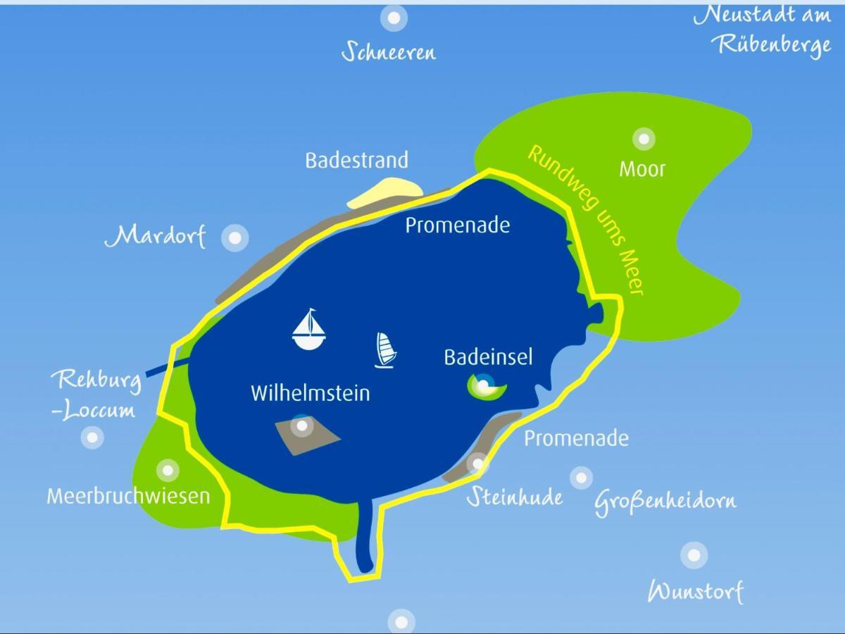 Villa Am Steinhuder Meer Dz-Margarite- Mit Kl Pantry Kueche, Garten, Wlan Bagian luar foto